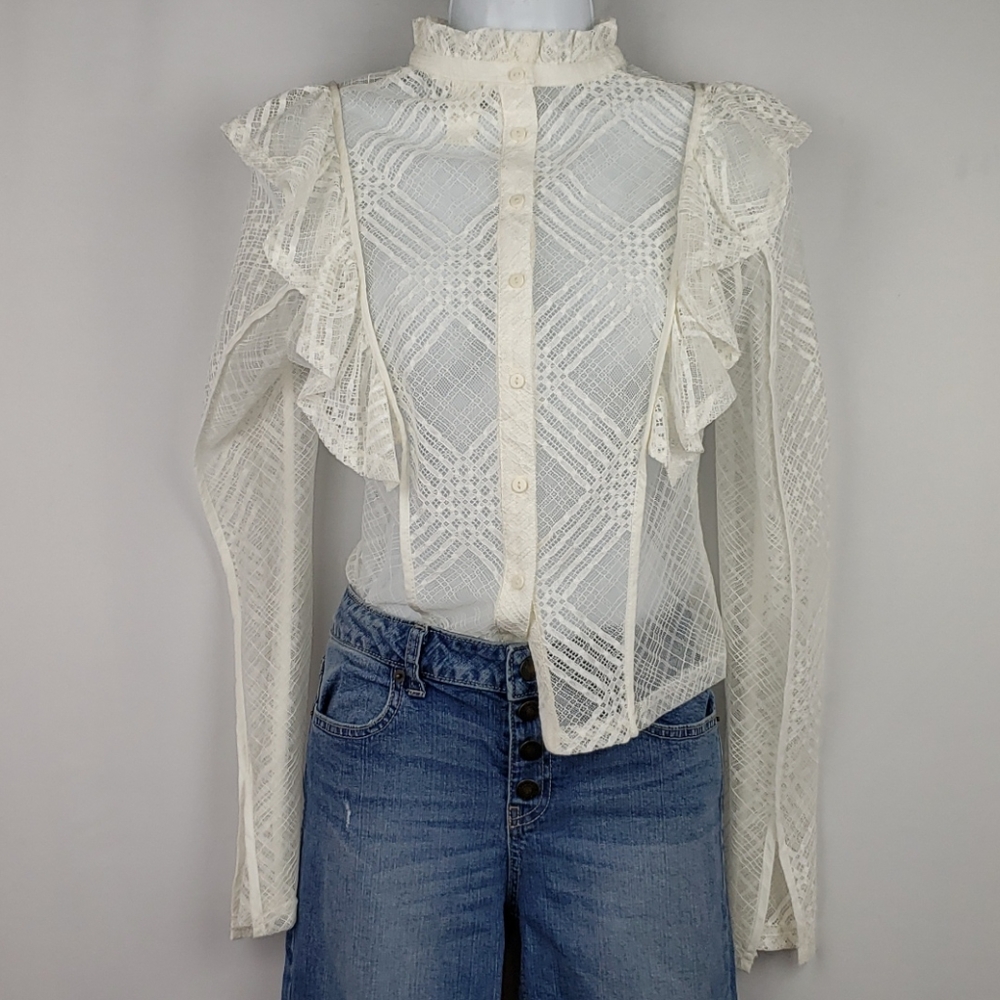 H&M button up Bouse sz8!